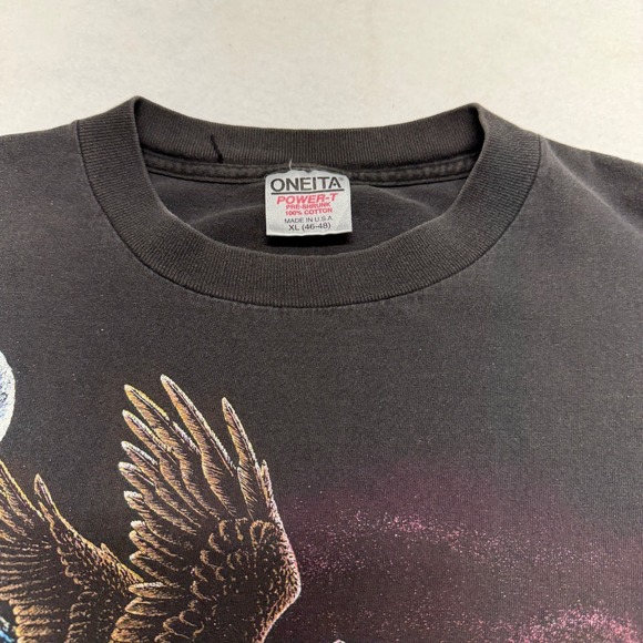 VTG 1993 Stand Out Designs Hidden Eagle Tee XL Black American Eagle Nature - Picture 3 of 16